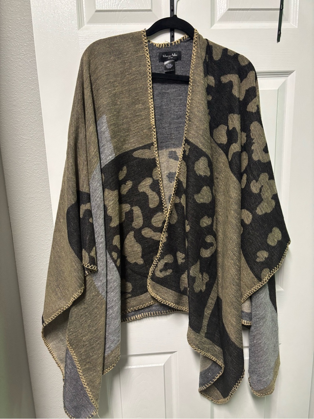 Marcus Adler Olive & Black Animal Print Wrap Sweater